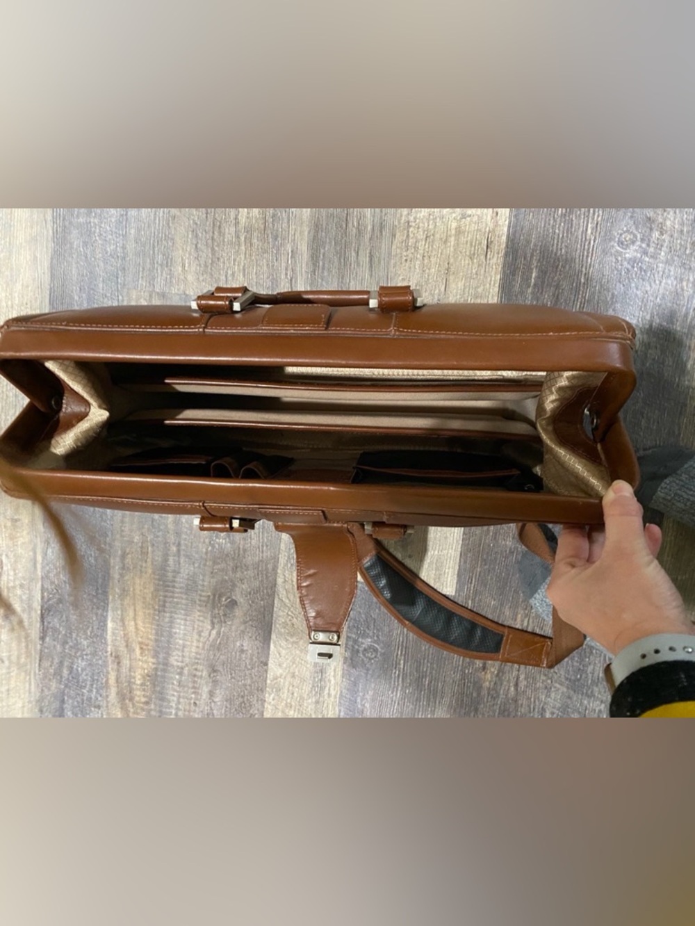 Vintage Brown Leather Briefcase Attache Case Klein Combination Lock Laptop Bag - Picture 5 of 8